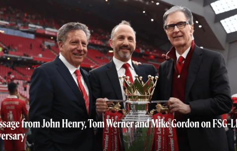 芬威入主利物浦15周年声明：满怀感激 你永远不会独行